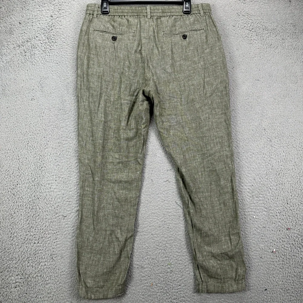 Banana Republic Linen Blend Pants Casual Mens 32X30 Green Athletic Drawstring
